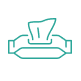 teal icon of wet wipes