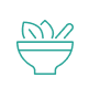 teal icon of salad bowl